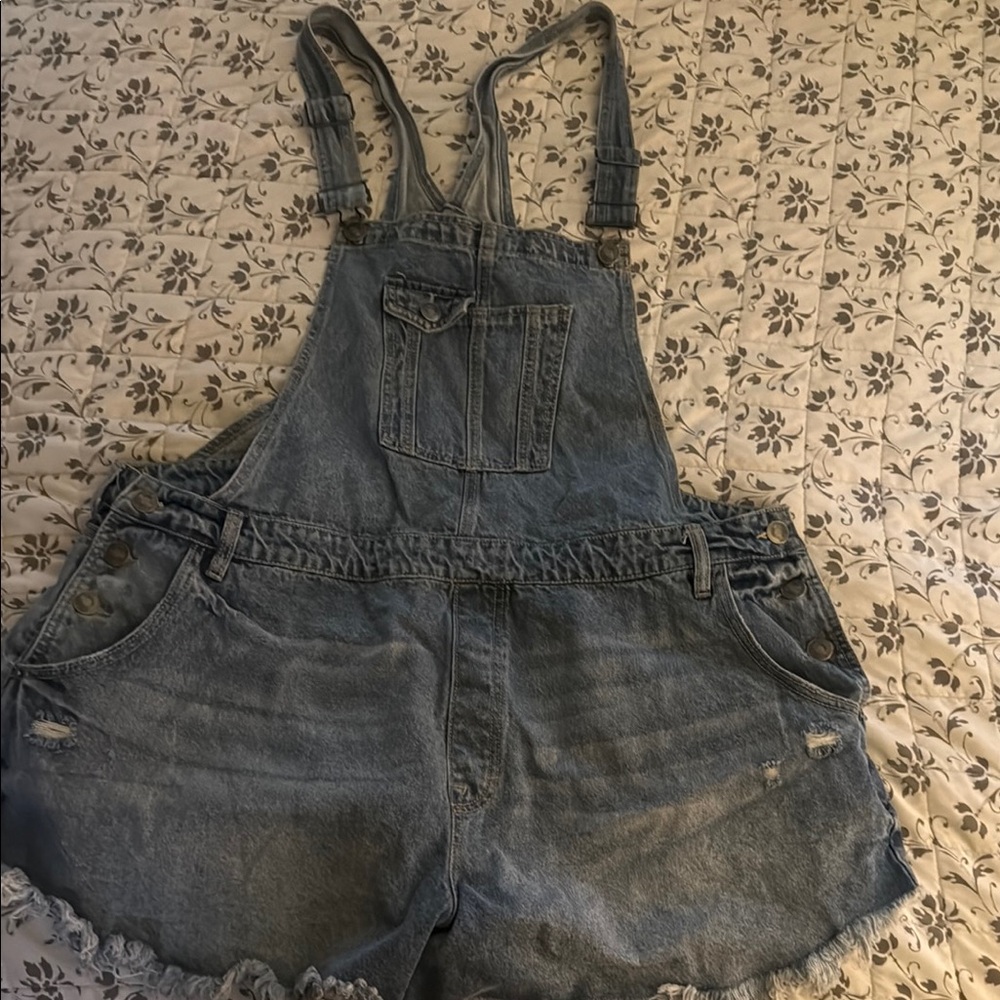 Denim Overall Shorts